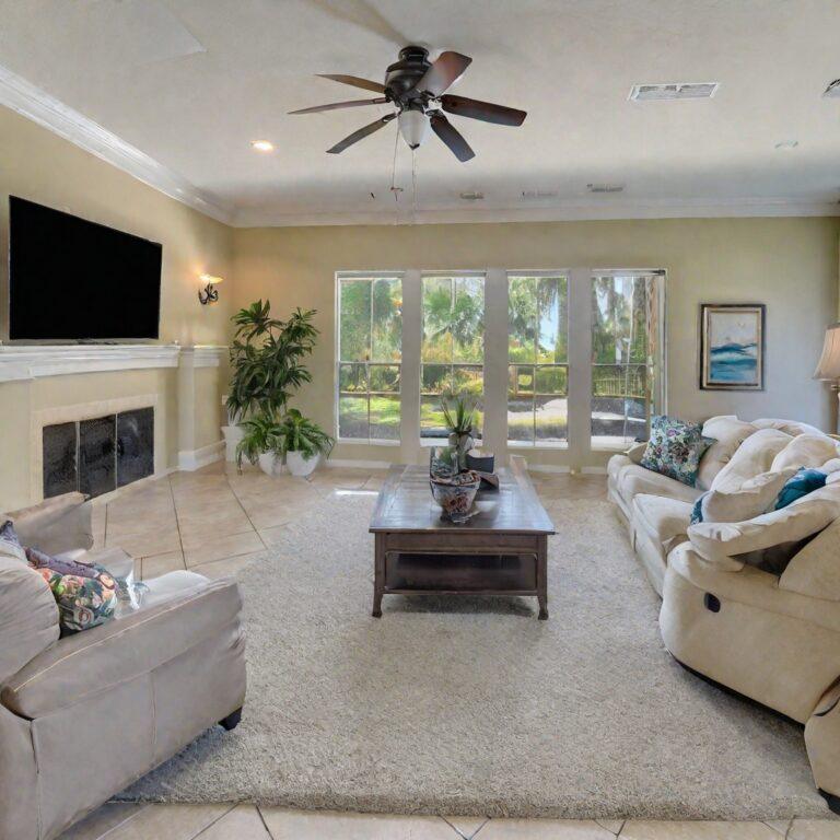 living room after cleaned by expert house cleaning services lithia fl